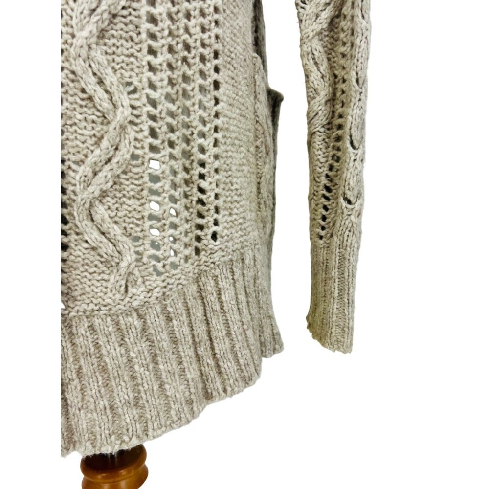 Vintage Aerie x American Eagle Open Front Relaxed Cable Knit Cardigan Sweater - Picture 8 of 12